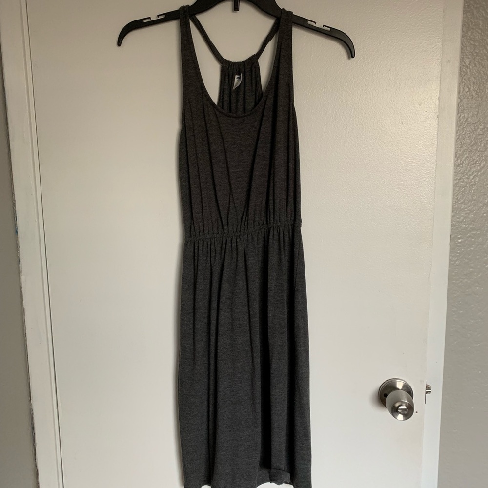 Charcoal grey Old Navy dress with adjustable back